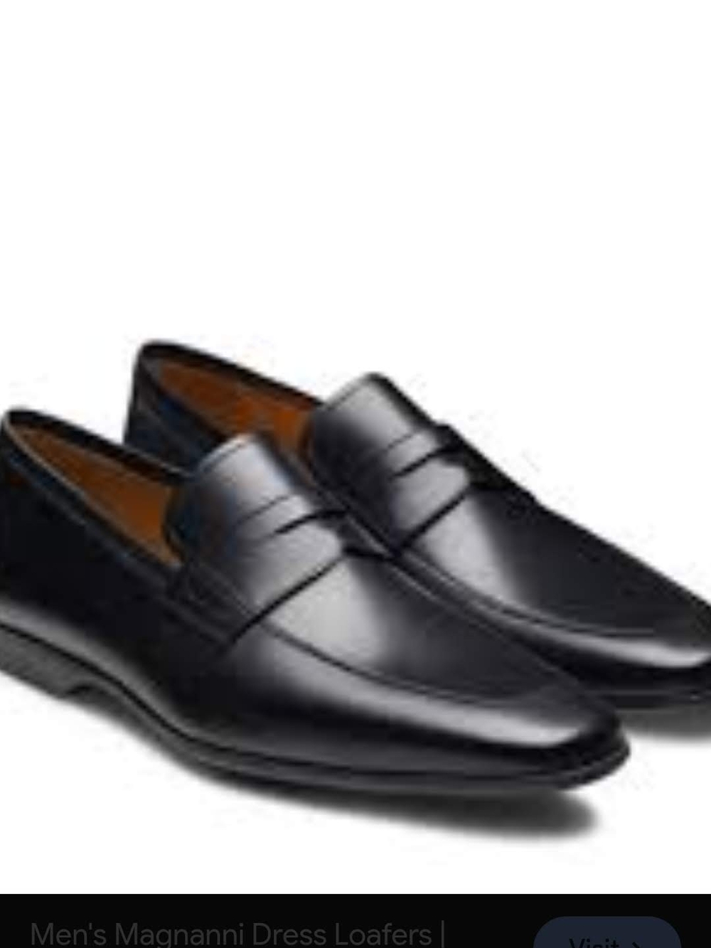 Magnanni Men's Black Leather Dress Loafers